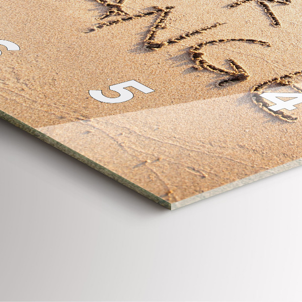 Horloge carrée en verre Citation sur la plage