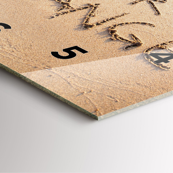 Horloge carrée en verre Citation sur la plage