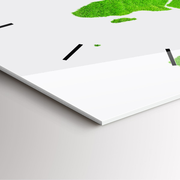 Horloge carrée en verre 'Carte de l''herbe verte'