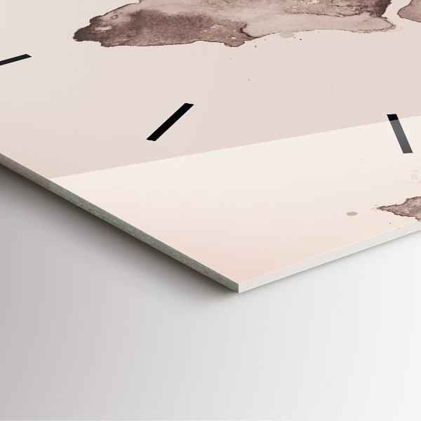 Horloge carrée en verre 'Carte du monde à l''aquarelle'