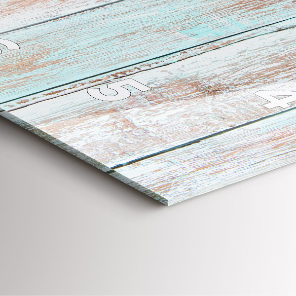 Horloge carrée en verre Bois pastel