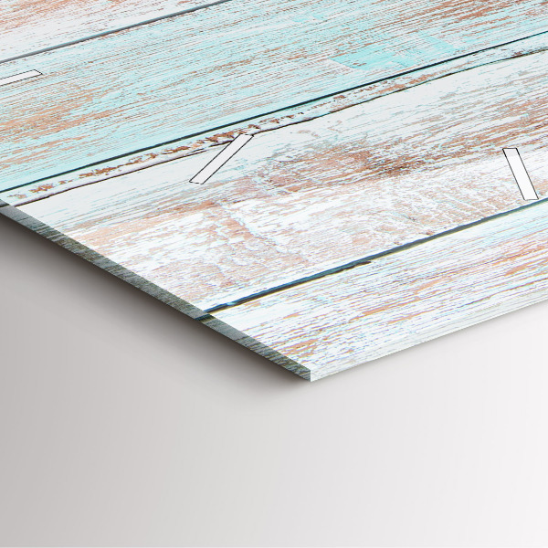 Horloge carrée en verre Bois pastel