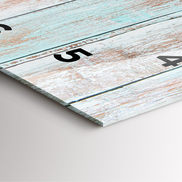 Horloge carrée en verre Bois pastel