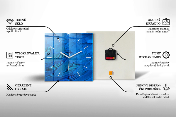Horloge carrée en verre Carte du monde spatial