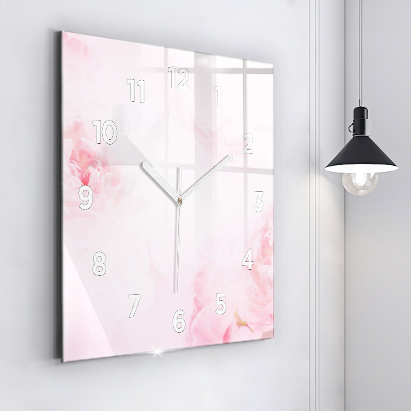 Horloge carrée en verre Fleurs en fleurs