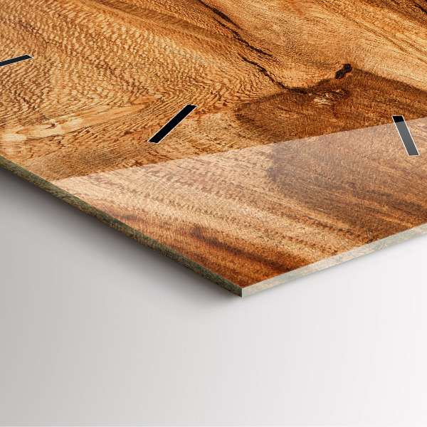 Horloge carrée en verre Texture du bois