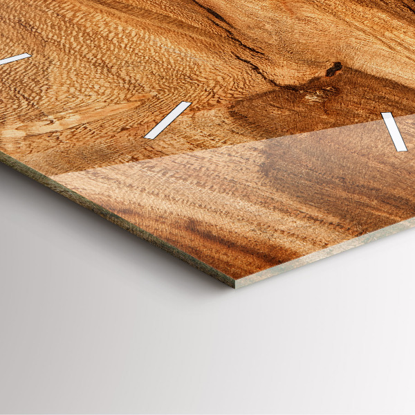 Horloge carrée en verre Texture du bois