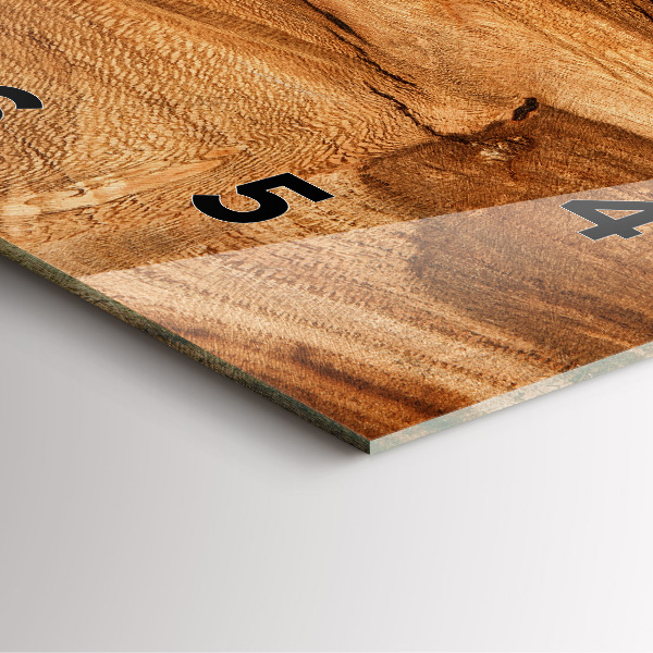 Horloge carrée en verre Texture du bois