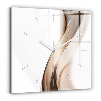 Horloge carrée en verre 'Ligne d''abstraction'