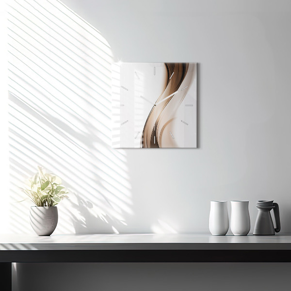 Horloge carrée en verre 'Ligne d''abstraction'