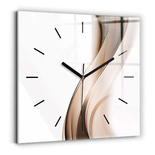 Horloge carrée en verre 'Ligne d''abstraction'