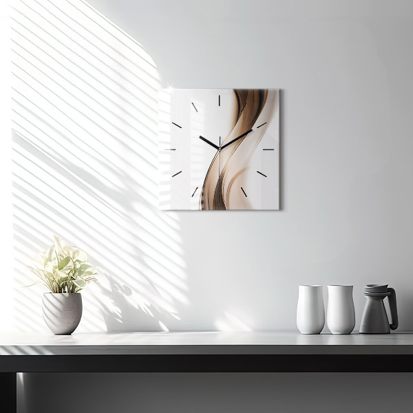 Horloge carrée en verre 'Ligne d''abstraction'