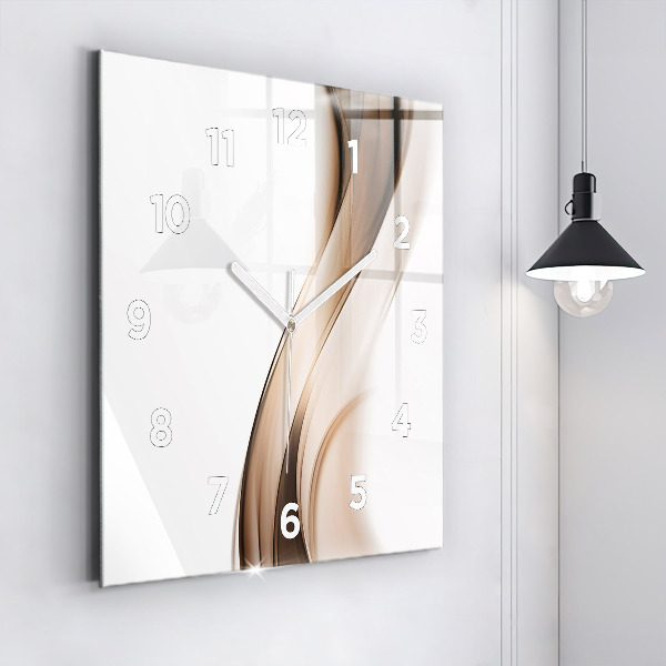 Horloge carrée en verre 'Ligne d''abstraction'