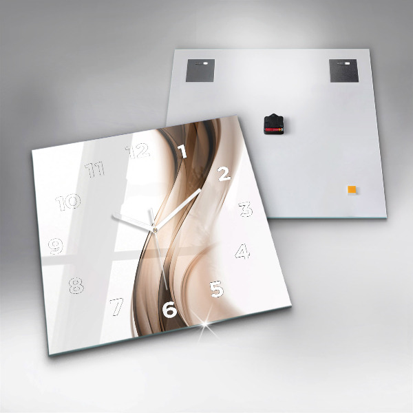 Horloge carrée en verre 'Ligne d''abstraction'