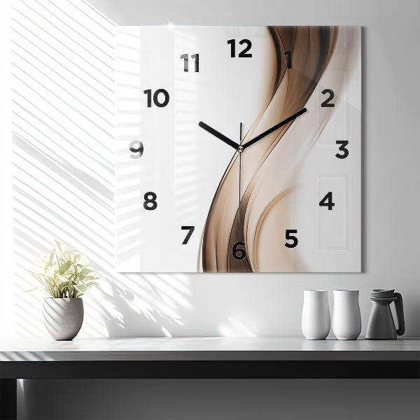 Horloge carrée en verre 'Ligne d''abstraction'