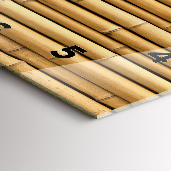 Horloge murale carrée bâtons de bambou