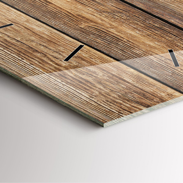 Horloge murale carrée planches de bois