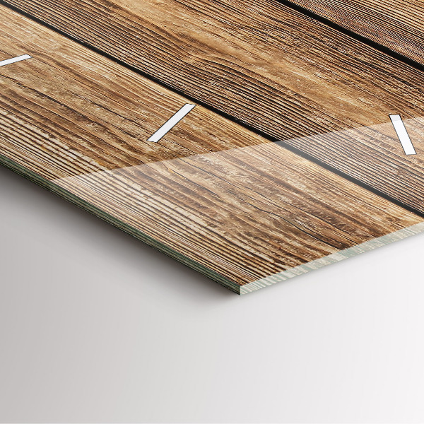 Horloge murale carrée planches de bois