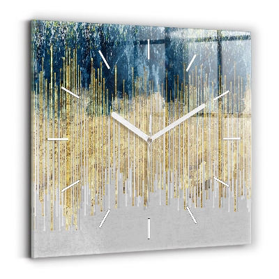 Horloge murale carrée Motif décoratif et or