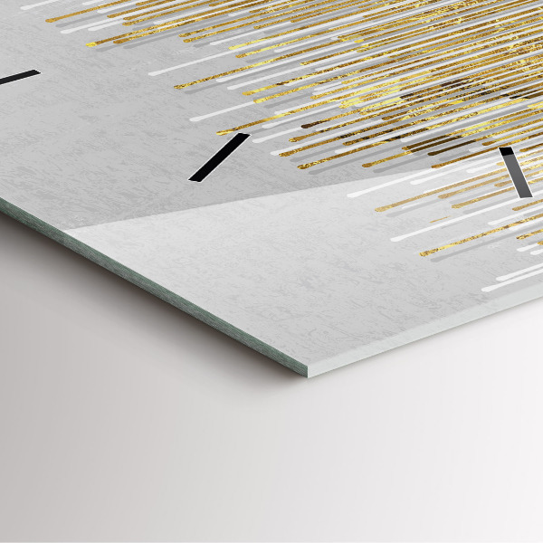 Horloge murale carrée Motif décoratif et or