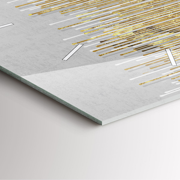 Horloge murale carrée Motif décoratif et or