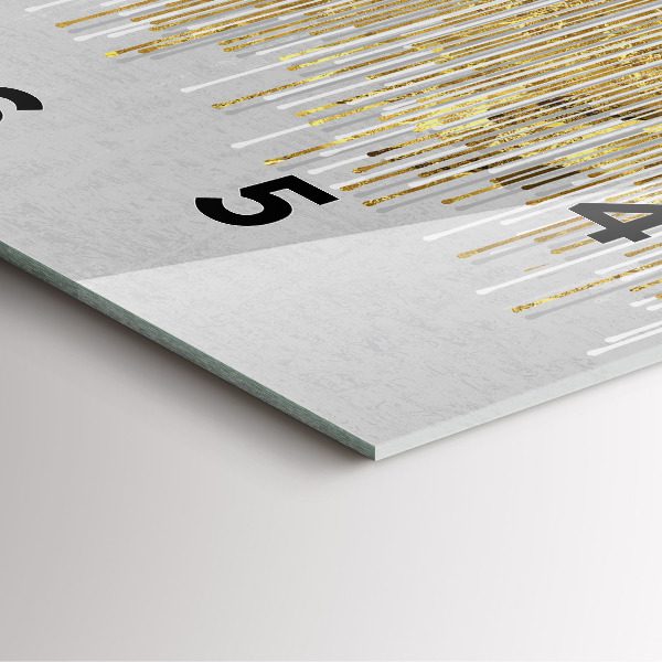 Horloge murale carrée Motif décoratif et or