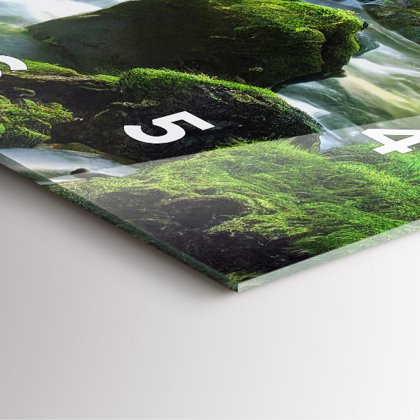 Horloge murale carrée Cascade et rochers