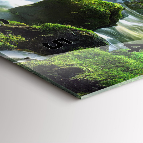 Horloge murale carrée Cascade et rochers