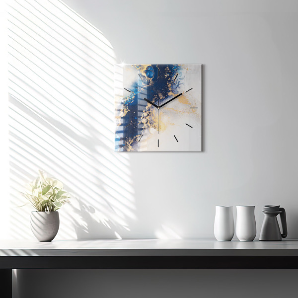 Horloge murale carrée Motif en marbre