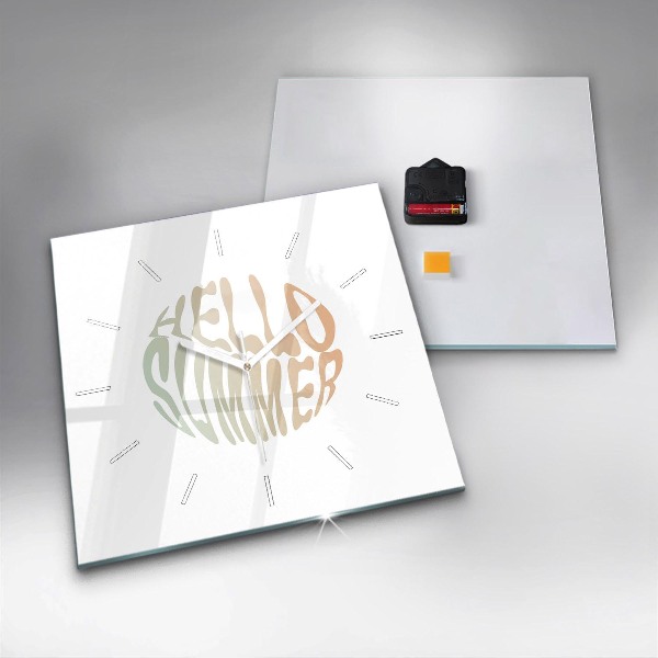 Horloge murale carrée 'Bonjour l''été !'