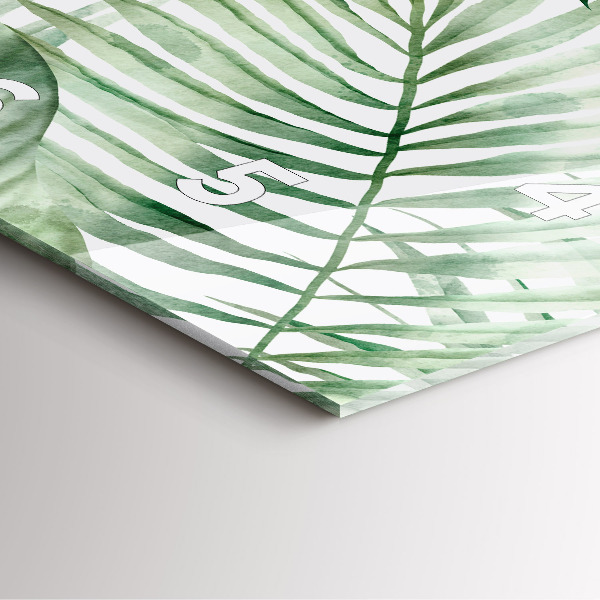 Horloge murale carrée Feuilles de plantes peintes