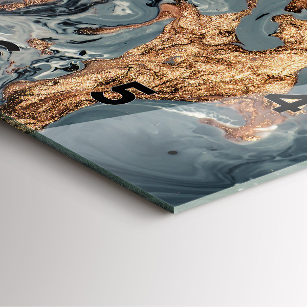 Horloge murale carrée Marbre doré abstrait