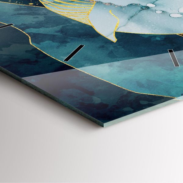 Horloge murale carrée Baleine abstraite