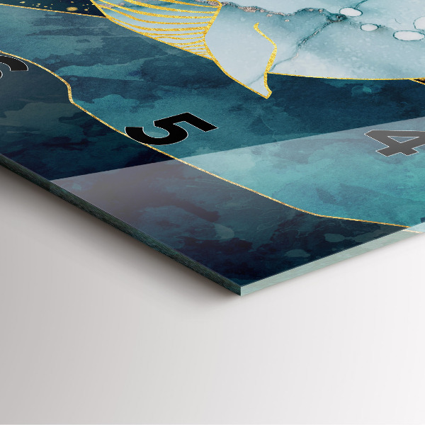 Horloge murale carrée Baleine abstraite