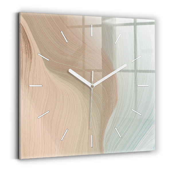 Pendule carrée en verre Abstraction des vagues