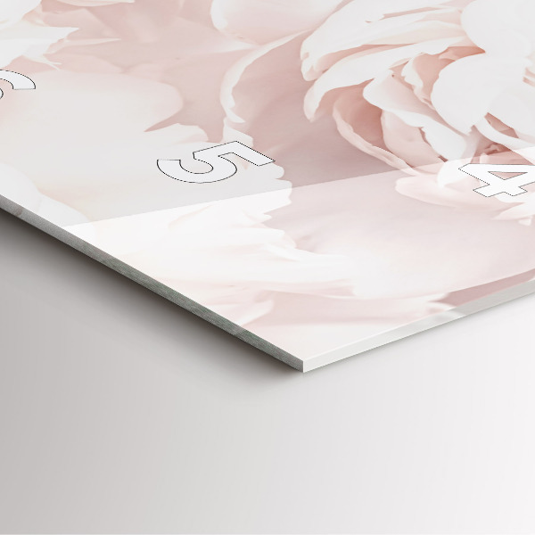 Pendule carrée en verre Fleurs de pivoine