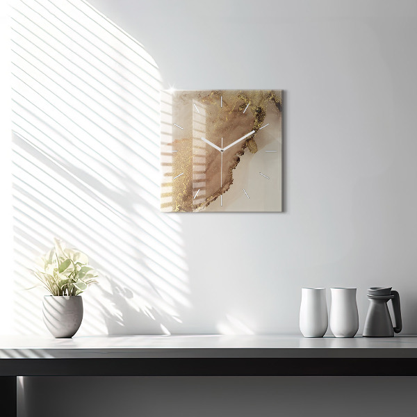 Pendule carrée en verre Art moderne beige