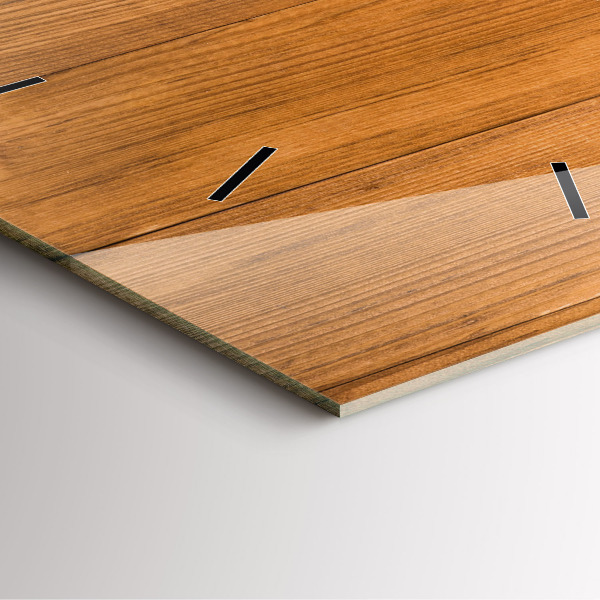 Pendule carrée en verre planches de bois