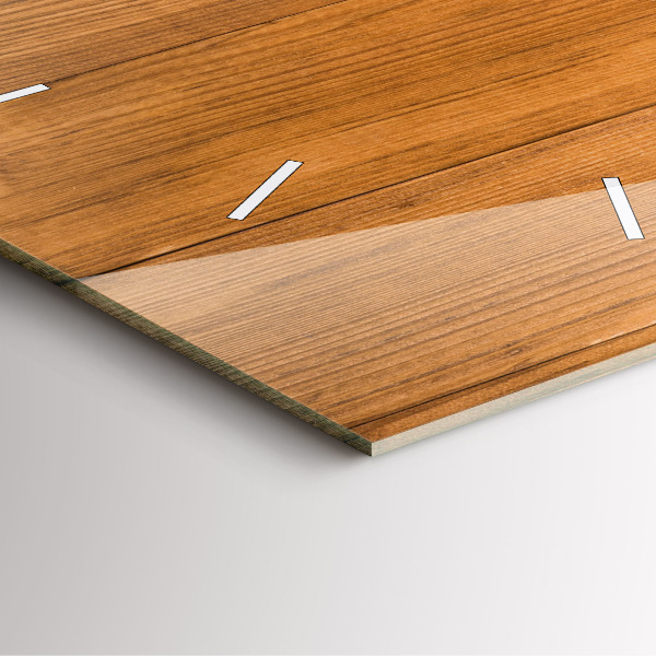 Pendule carrée en verre planches de bois