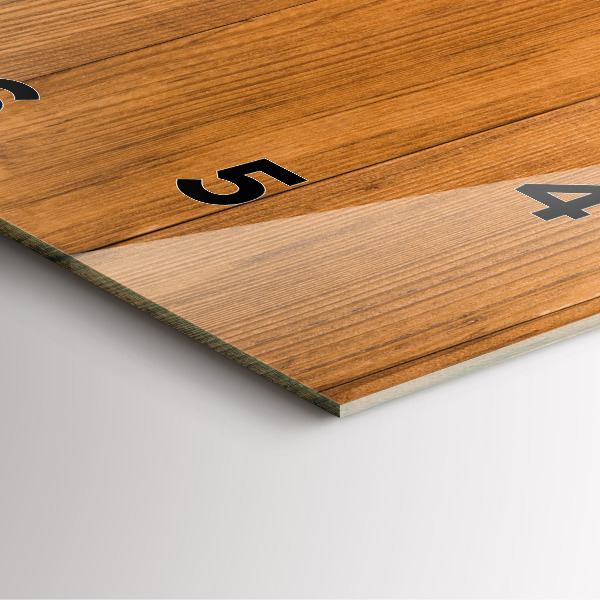 Pendule carrée en verre planches de bois