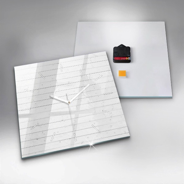 Pendule carrée en verre Motif de panneaux en bois