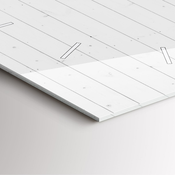 Pendule carrée en verre Motif de panneaux en bois