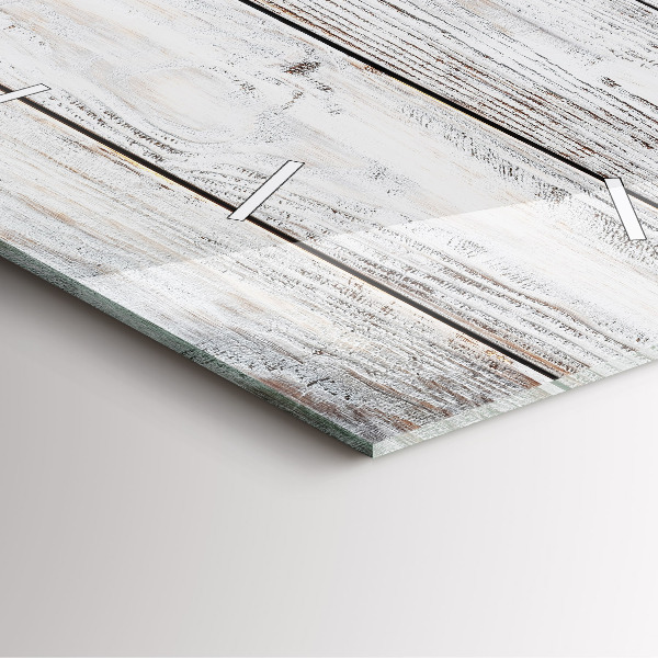 Pendule carrée en verre planches peintes