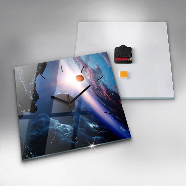 Pendule carrée en verre Grande Galaxie