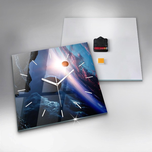 Pendule carrée en verre Grande Galaxie