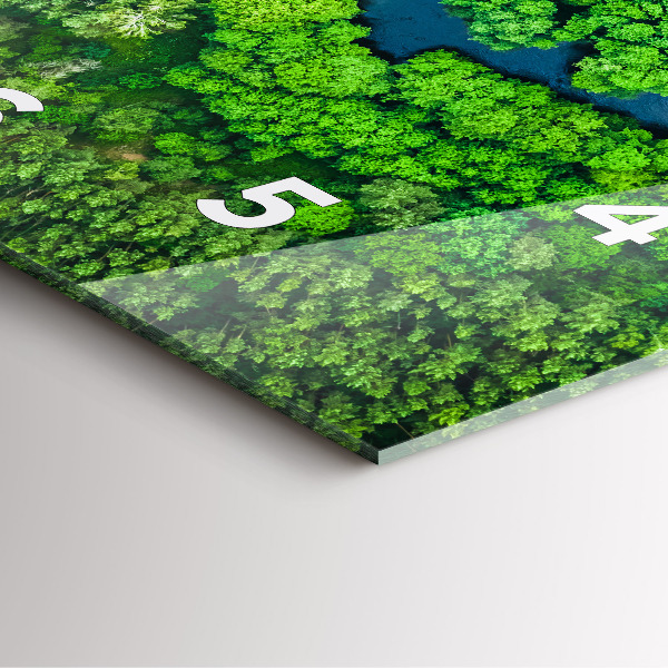 Pendule carrée en verre Rivière dans la forêt