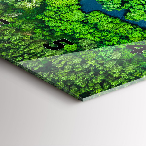 Pendule carrée en verre Rivière dans la forêt