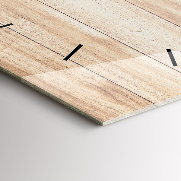 Pendule carrée en verre Texture bois