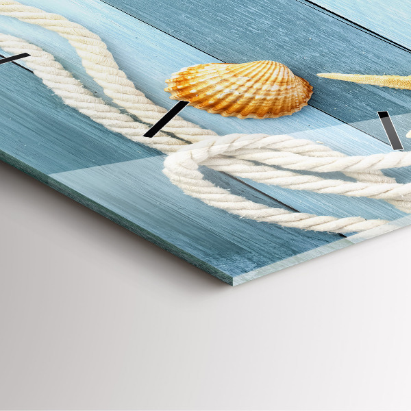 Pendule carrée en verre Planches, rayures et coque