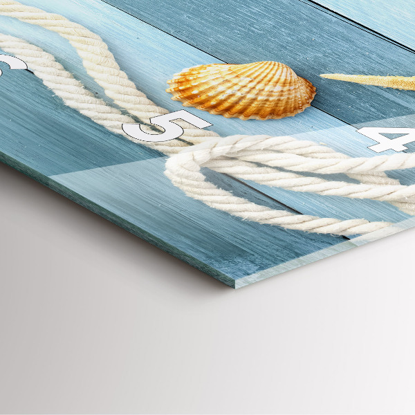 Pendule carrée en verre Planches, rayures et coque